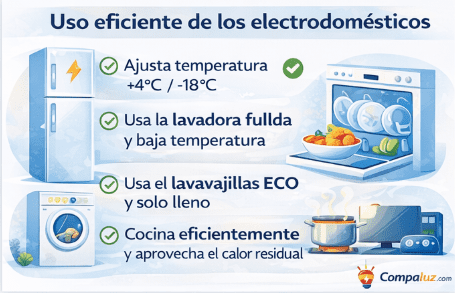 Uso eficiente de los electrodomésticos consejos para bajar la factura de la luz