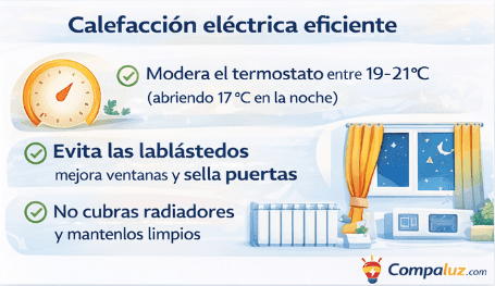 Calefacción eléctrica eficiente trucos y consejos