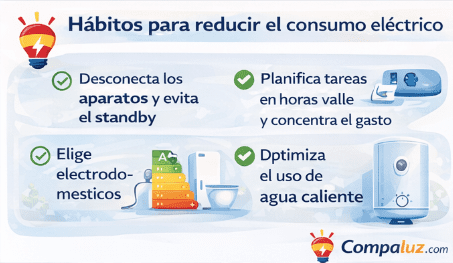 hábitos para reducir el consumo eléctrico