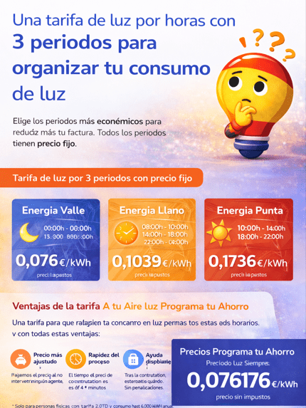 Tarifa A Tu Aire Luz Programa tu Ahorro de TotalEnergies: organiza tu consumo y reduce tu factura Tarifa A Tu Aire Luz Programa tu Ahorro de TotalEnergies tarifas, trucos, consejos y mucho más