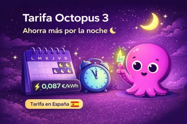 Tarifa Octopus 3: precios más bajos por la noche y el fin de semana tarifa octopus tres